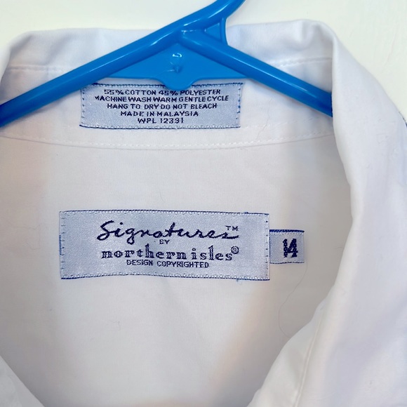 Vintage Signatures Northern Isles 14 White Winter Scene Button Down Shirt - Picture 6 of 9